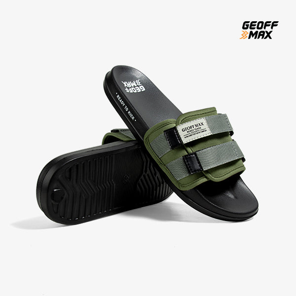 Geoff Max - Freddo Black Army | Sandal Pria Wanita Sendal Slop Slipper Anti Licin