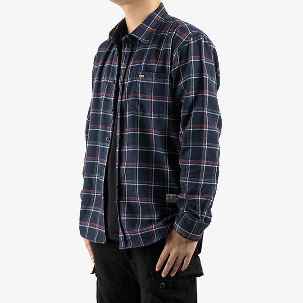 Serpent Navy Red Green LS Flanel