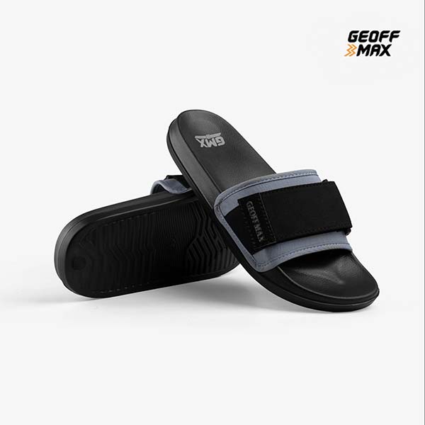 Geoff Max - Quincy Black Blue | Sandal Pria Wanita Sendal Slop Slipper Anti Licin